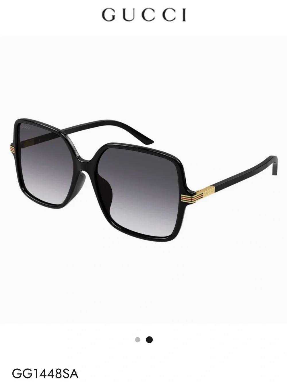 GUCCI Black Gradient Sunglasses with iconic Gucci stripes